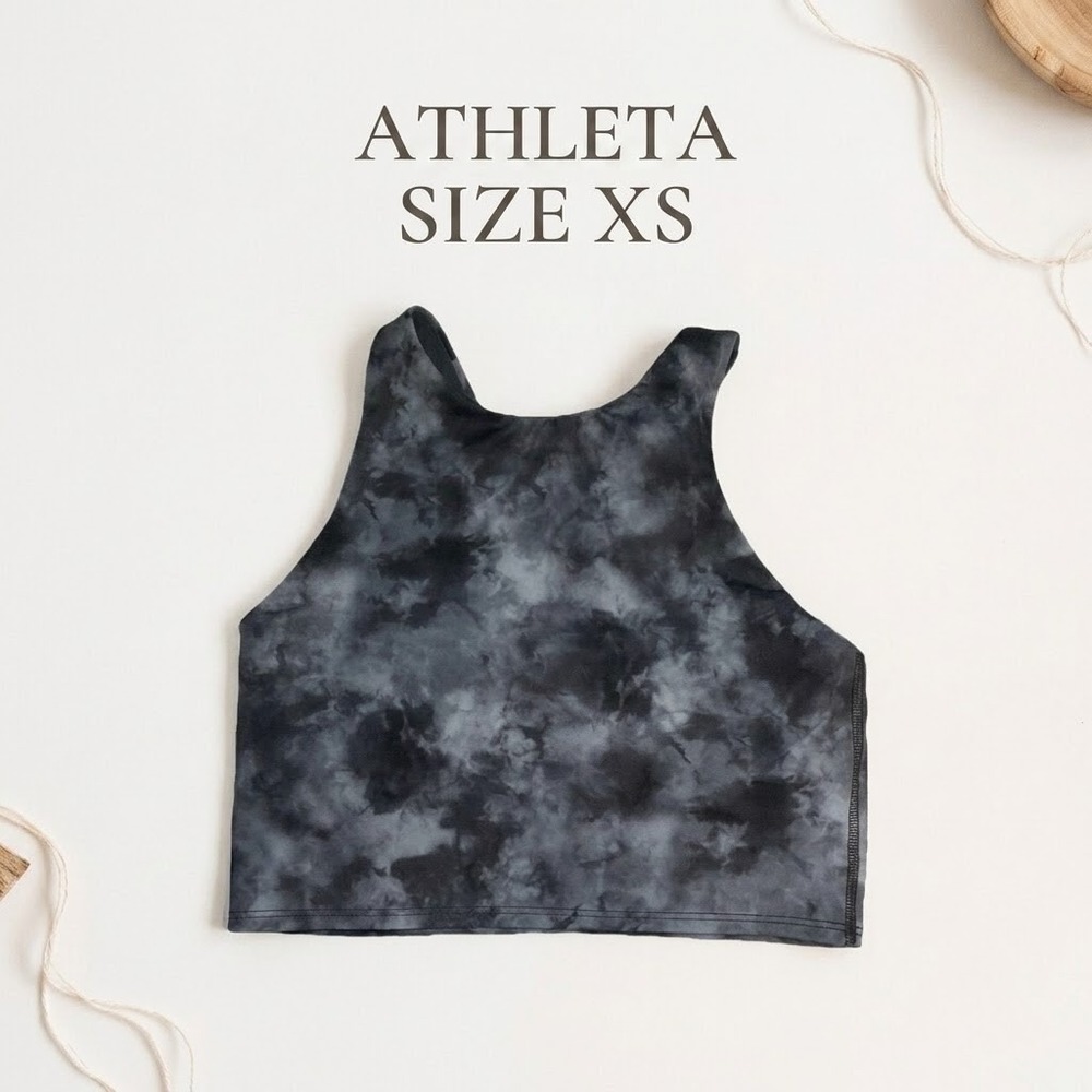 Athleta Grey Tie Dye Sports Bra Women XS Racerback